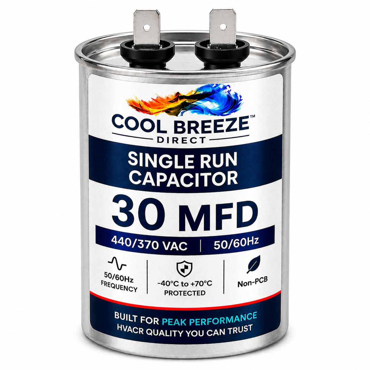 Single Run Capacitor | HVAC Replacement Capacitor | Multiple Sizes Available