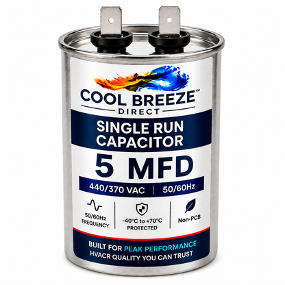Single Run Capacitor | HVAC Replacement Capacitor | Multiple Sizes Available