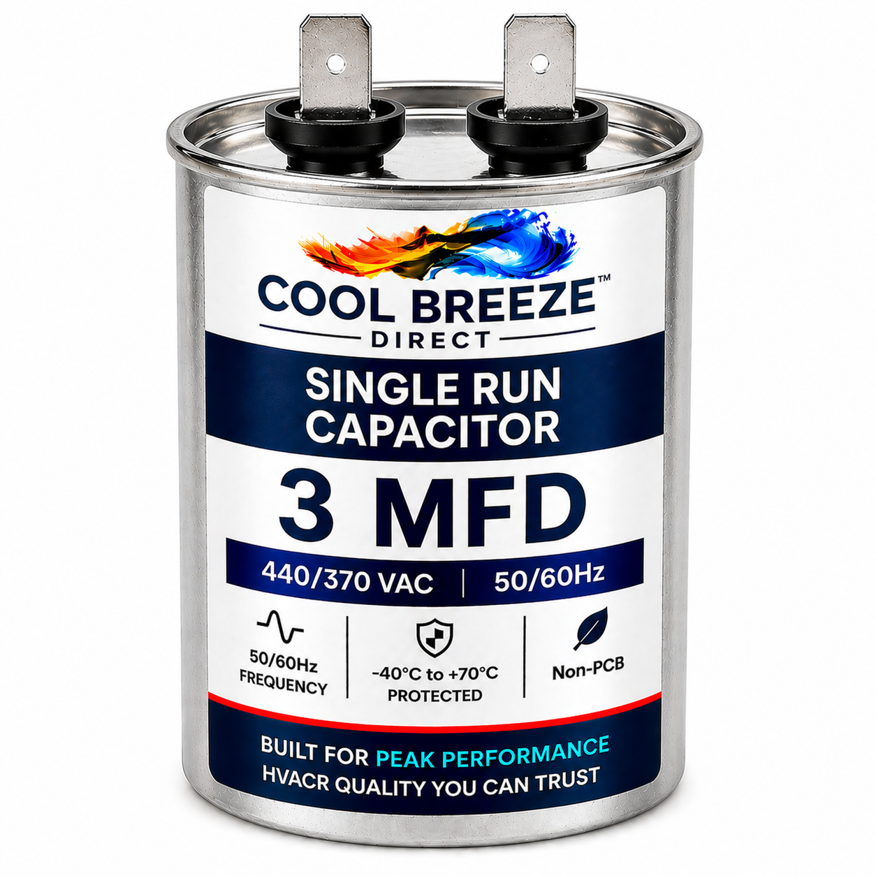 Single Run Capacitor | HVAC Replacement Capacitor | Multiple Sizes Available
