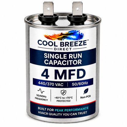 Single Run Capacitor | HVAC Replacement Capacitor | Multiple Sizes Available
