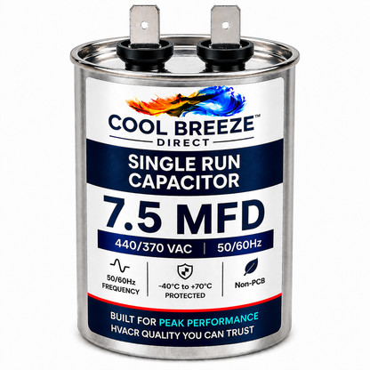 Single Run Capacitor | HVAC Replacement Capacitor | Multiple Sizes Available